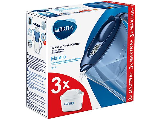 BRITA Marella inkl. 3x Kartuschen - Wasserfilter (Blau)
