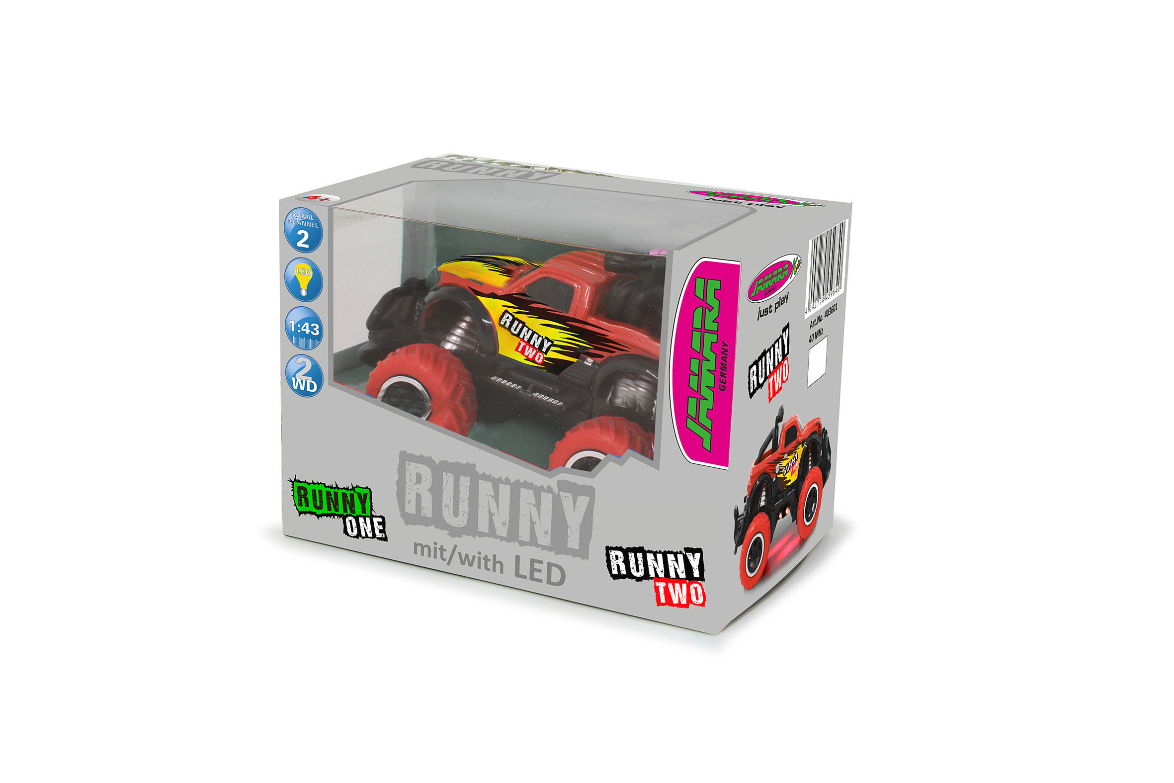 JAMARA Runny Two 1:43 40 MHz R/C Spielzeugfahrzeug, Rot