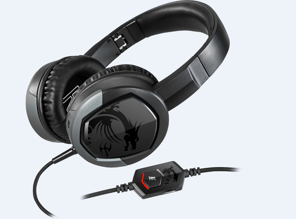 MSI Immerse GH30 v2 Gaming Headset (kabelgebunden, 40 mm Neodym Driver, 20 Hz - 20 Khz, 3,5 mm Klinkenstecker,  schwarz, 222 Gramm, kein RGB)