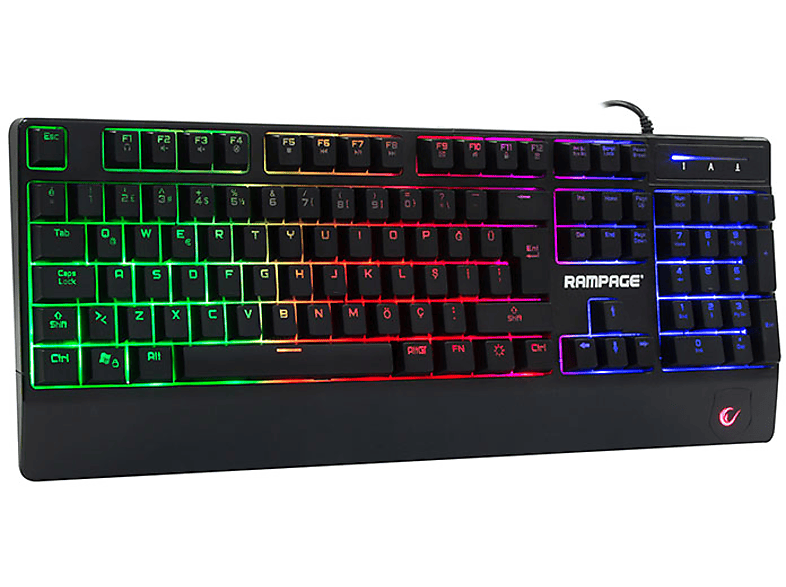 RAMPAGE KB-R34 Winner Semi Mekanik Q Rainbow Işıklı Gaming Klavye Siyah_1