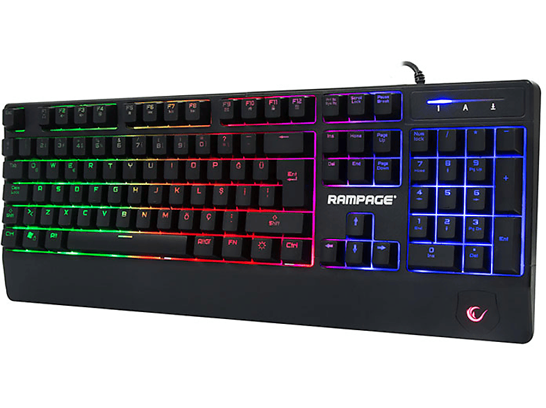 RAMPAGE KB-R34 Winner Semi Mekanik Q Rainbow Işıklı Gaming Klavye Siyah_2