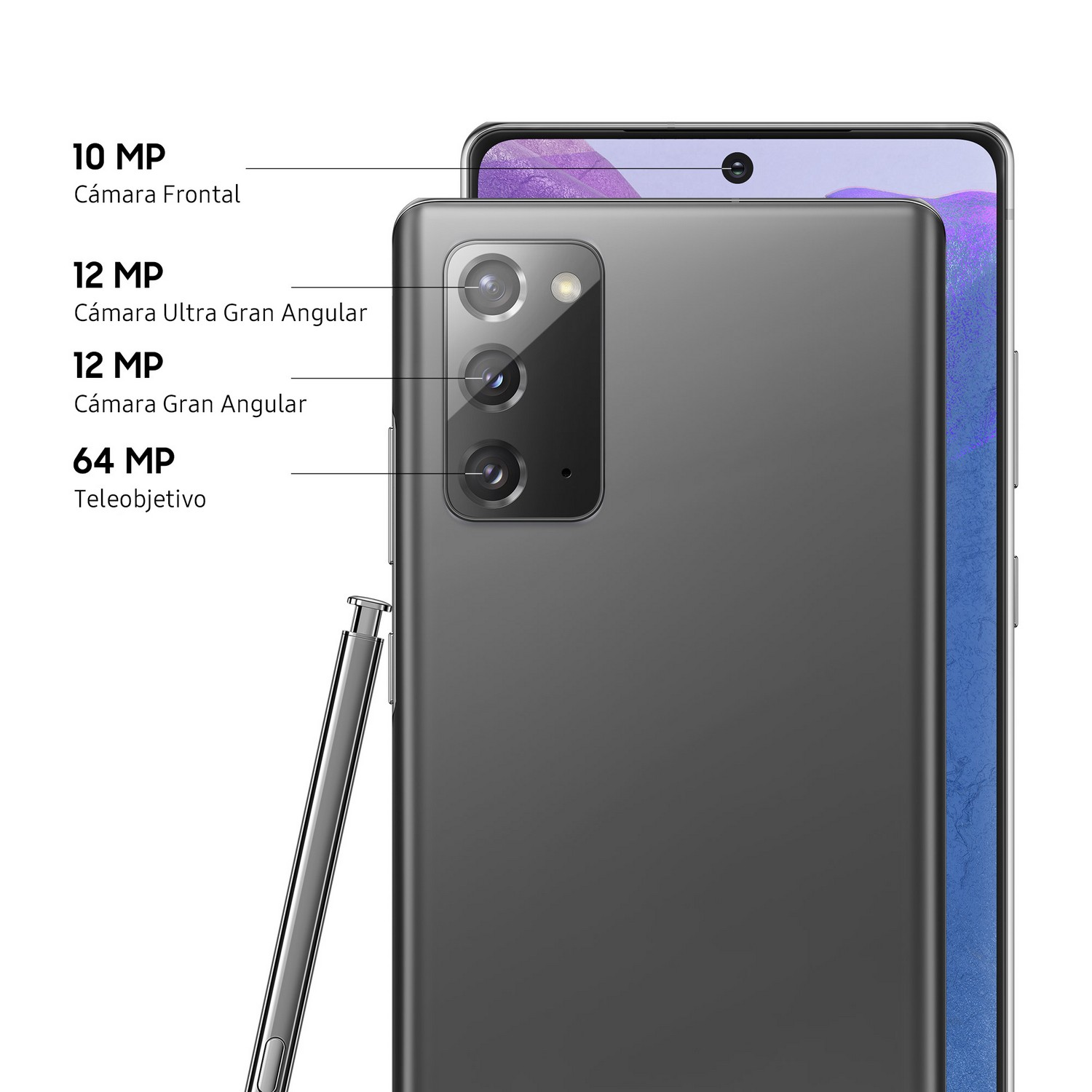 Móvil - Samsung Galaxy Note 20 4G, Gris, 256GB, 8GB RAM, 6.7" FHD+, Exynos 990, 4300 mAh, S Pen, Android