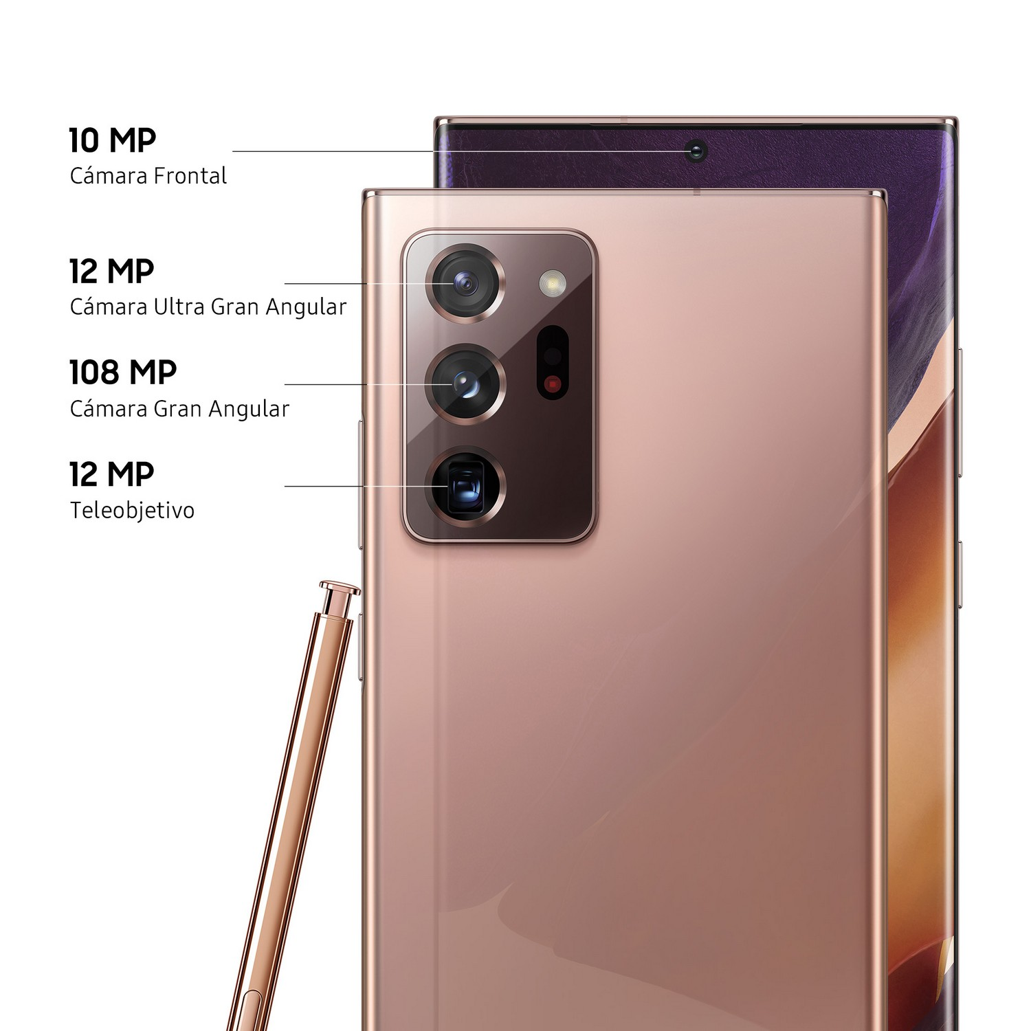 Móvil - Samsung Galaxy Note 20 Ultra 5G, Bronce, 512GB, 12GB RAM, 6.9" WQHD+, Exynos 990, 4500 mAh, Android
