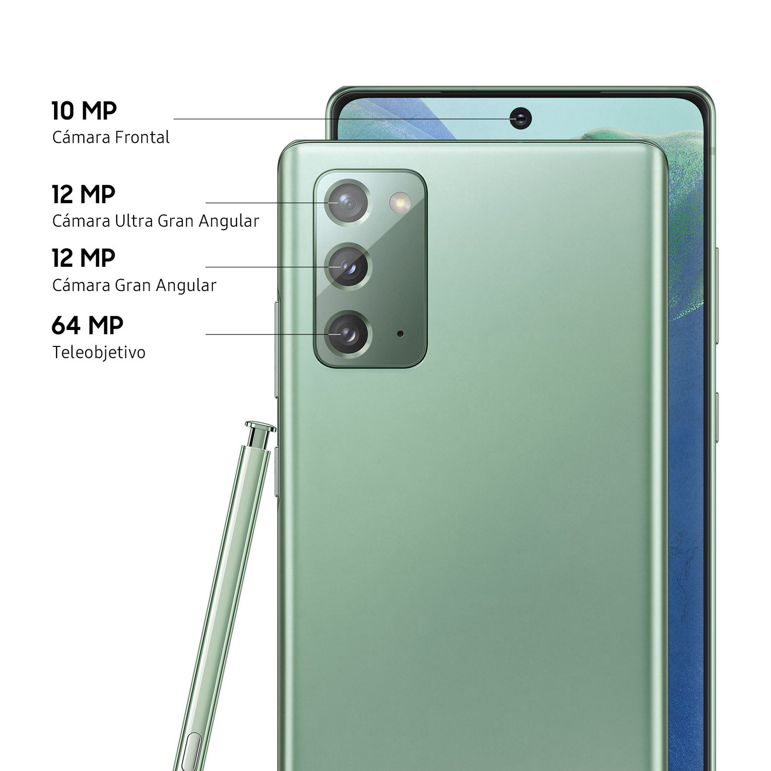 Móvil - Samsung Galaxy Note 20 4G, Verde, 256GB, 8GB RAM, 6.7" FHD+, Exynos 990, 4300 mAh, S Pen, Android