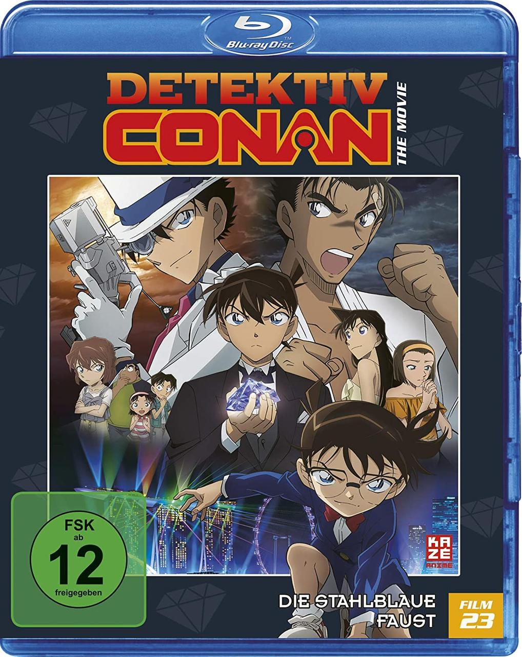 Blu-ray-Cover: Anime-Figuren mit Text 'Detektiv Conan The Movie Die Stahlblaue Faust'.
