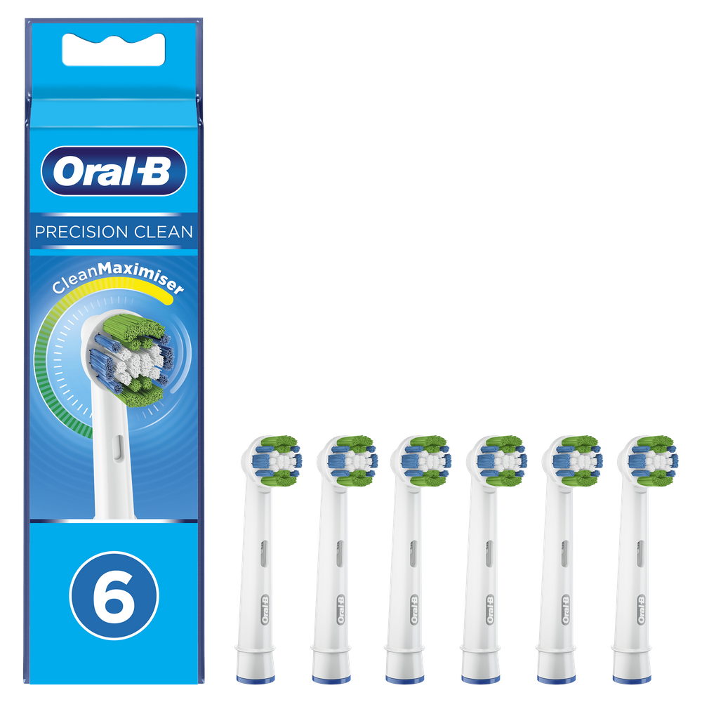 Recambio para cepillo dental - Oral-B, Precision Clean, con Tecnología CleanMaximiser, Pack De 6, blanco