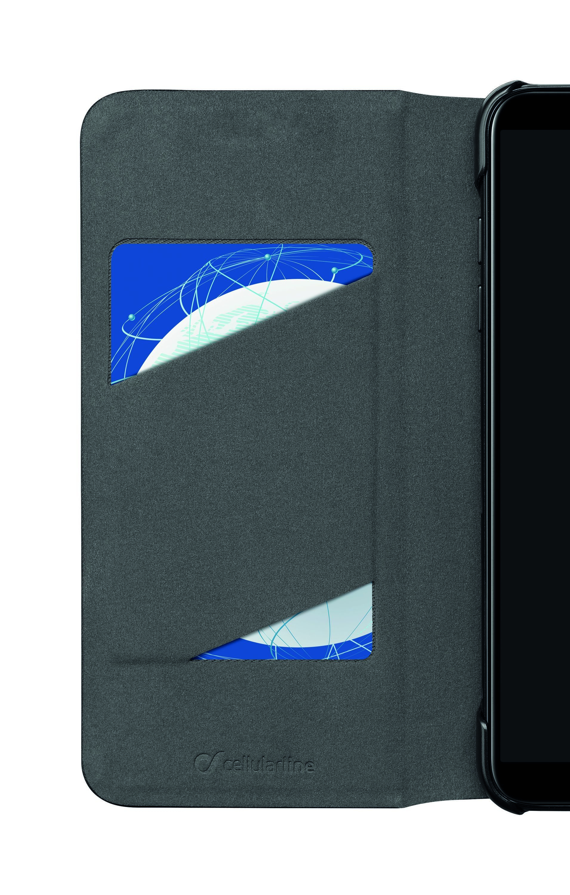 Funda Plegable - CellularLine Book, para Moto G8 Plus, 6.3", Negro