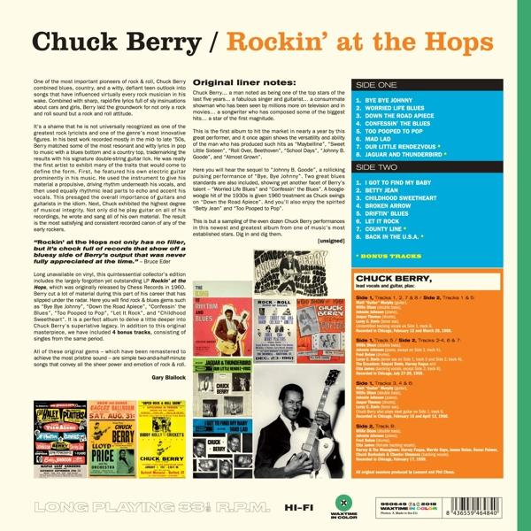 Chuck Berry 'Rockin' at the Hops' című lemezének hátlapja.