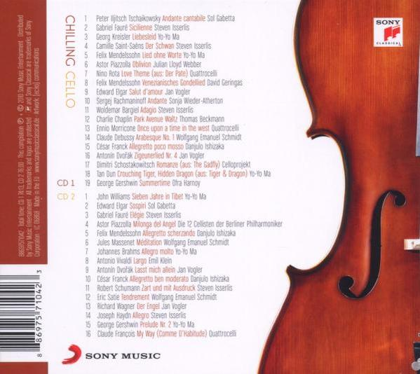 CD-Cover mit Text, Cello-Illustration und Titelliste.