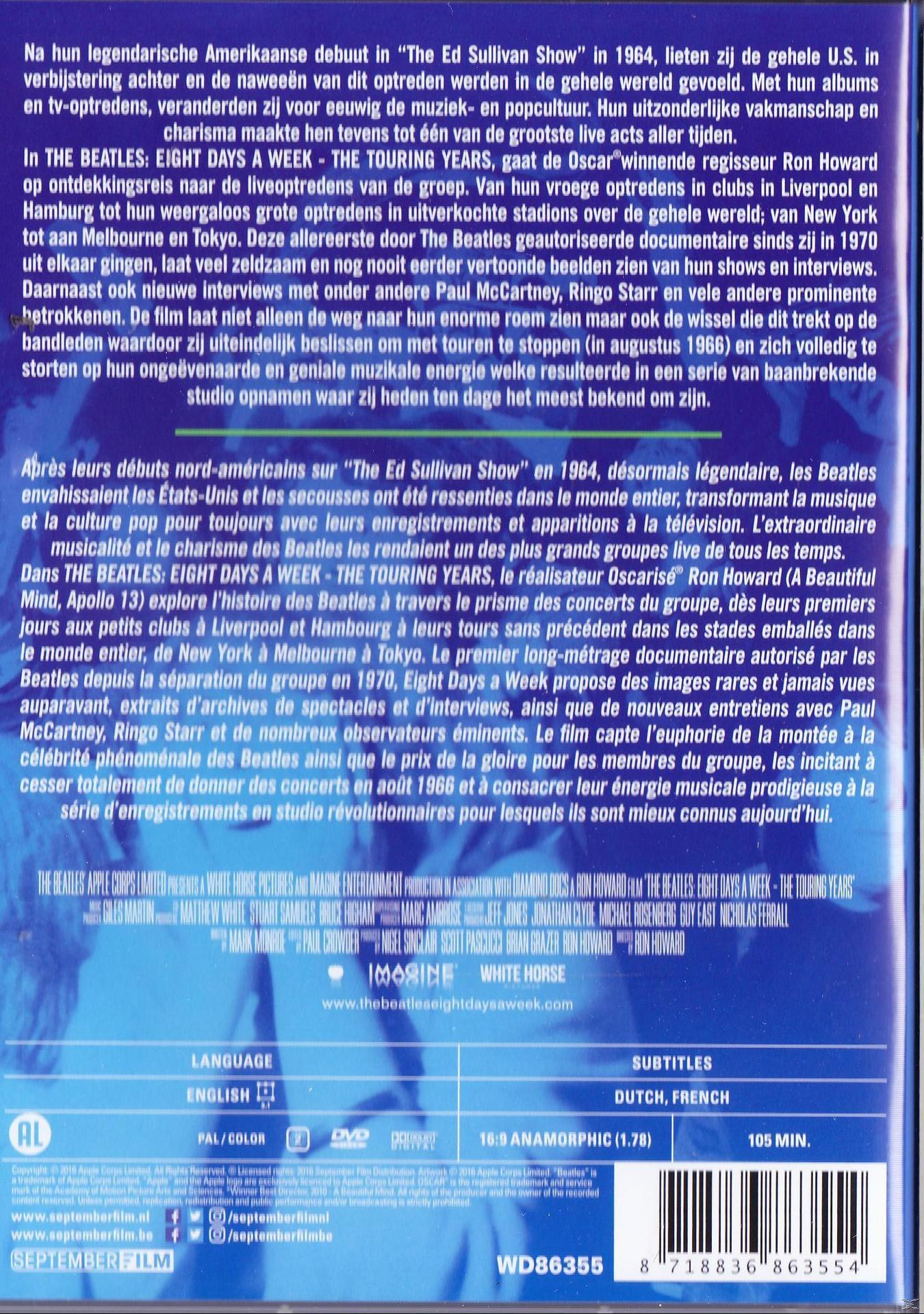 DVD-hoes van de film, The Eight Days a Week - The Touring Years.