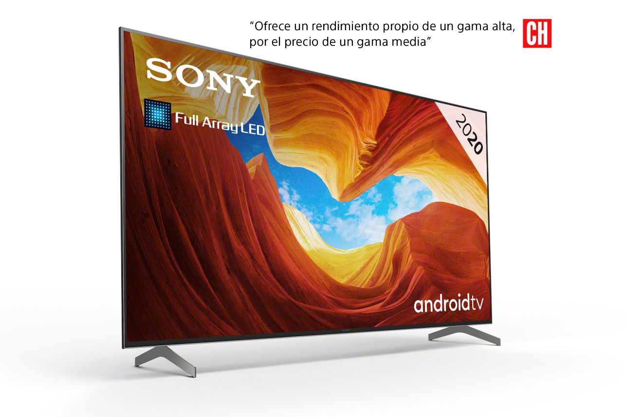 Un televisor Sony Android muestra una escena de paisaje con una cita a la izquierda.
