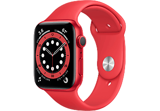 APPLE Watch Series 6 (GPS) 44 mm - Montre intelligente (140 - 220 mm, Fluoroélastomère, Rouge/(PRODUCT) Red)