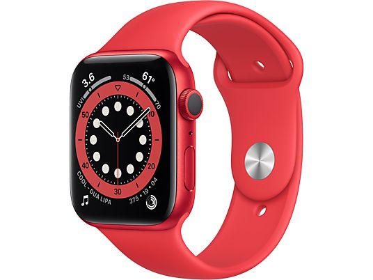 APPLE Watch Series 6 (GPS) 44 mm - Smartwatch (140 - 220 mm, Fluorelastomer, Rot/(PRODUCT) Red)