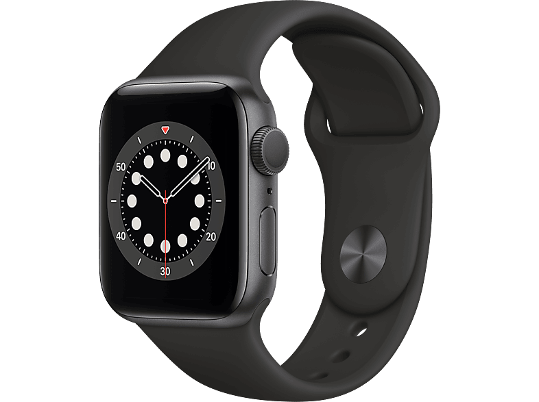 APPLE Watch Series 6 - Aluminium kast Spacegrijs 40mm, Sportbandje Zwart (MG133NF/A)