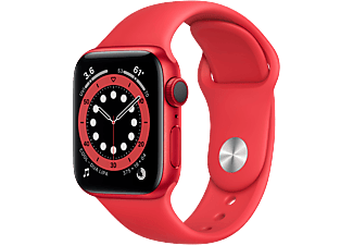 APPLE Watch Series 6 (GPS + Cellular) 40 mm - Smartwatch (130 - 200 mm, Fluoroelastomero, Rosso/(PRODUCT) Red)