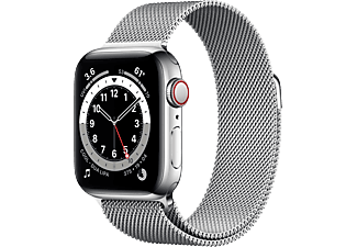 APPLE Watch Series 6 (GPS + Cellular) 40 mm - Smartwatch (130 - 200 mm, Acciaio inossidabile, Argento/Argento)