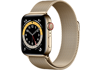 APPLE Watch Series 6 (GPS + Cellular) 40 mm - Smartwatch (130 - 200 mm, Acciaio inossidabile, Oro/Oro)