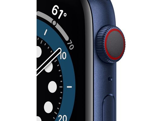 APPLE Watch Series 6 (GPS + Cellular) 44 mm - Smartwatch (140 - 220 mm, Fluoroelastomero, Blu/Deep navy)