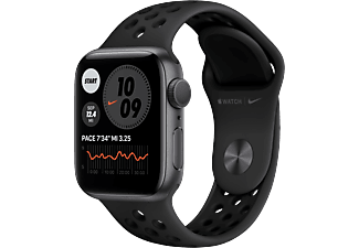 APPLE Watch Nike Series 6 (GPS) 40 mm - Montre intelligente (130 - 200 mm, Fluoroélastomère, Gris sidéral/Anthracite/Noir)