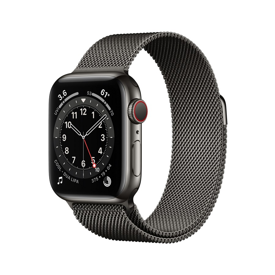 Apple Watch Series 6 gps cellular 40 mm caja de acero inoxidable en grafito pulsera milanese loop 40mm