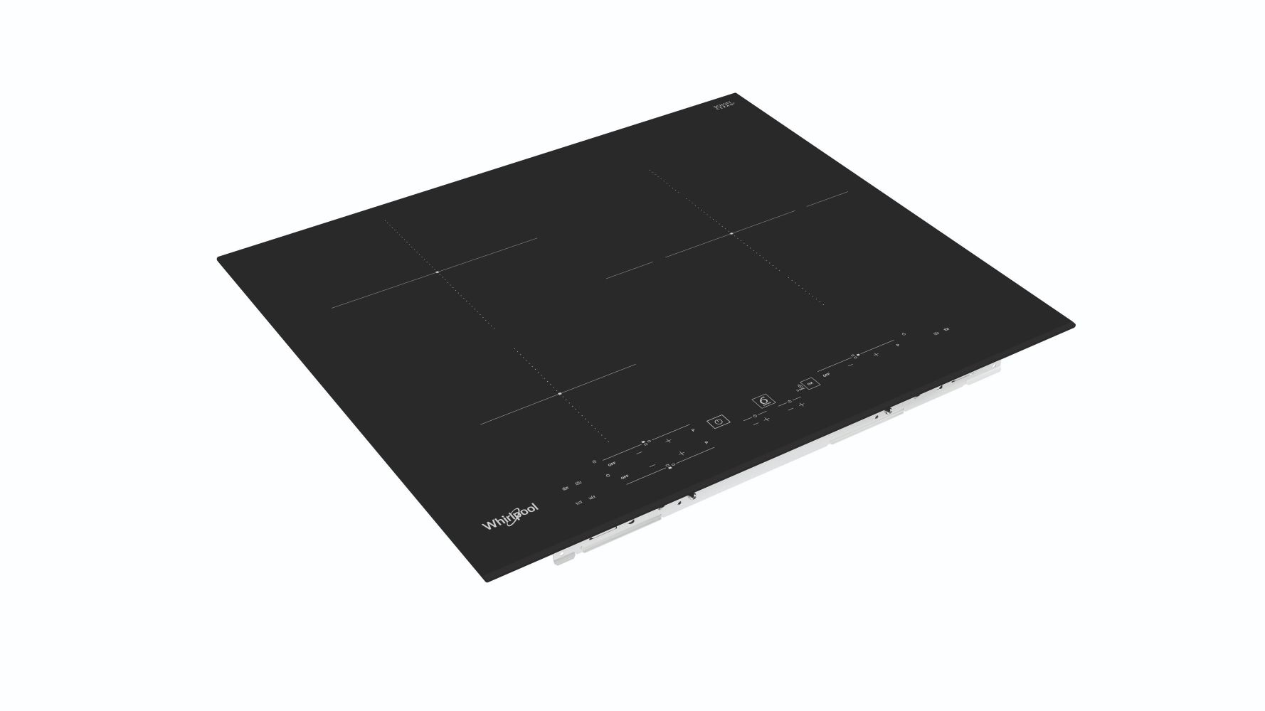 Encimera - Whirlpool WS B2360 BF, Inducción, 3 zonas, 9 niveles, Eléctrica, Biselado frontal, Negro