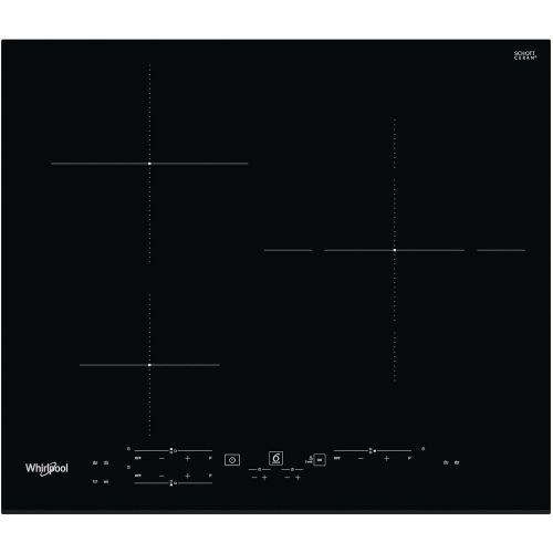 Encimera - Whirlpool WS B2360 BF, Inducción, 3 zonas, 9 niveles, Eléctrica, Biselado frontal, Negro