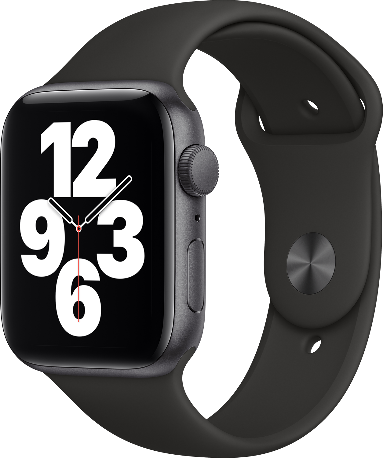 APPLE Watch SE 44mm spacegrijs aluminium / zwarte sportband