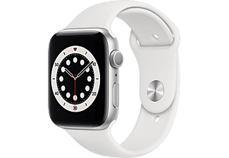 APPLE Watch Series 6 44mm zilver aluminium / witte sportband kopen? |  MediaMarkt