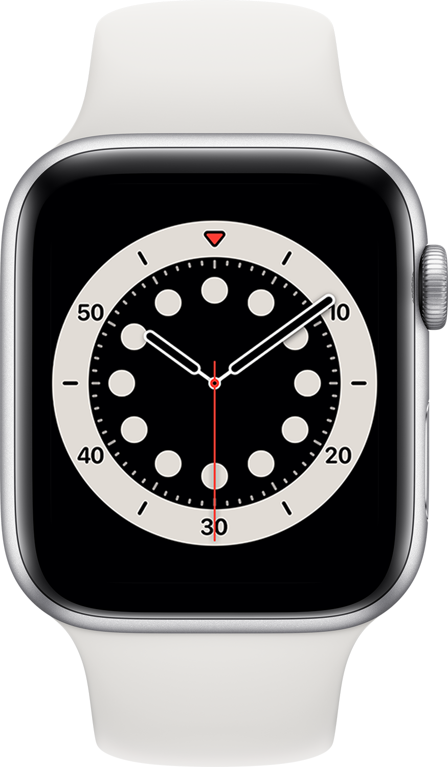 APPLE Watch Series 6 44mm zilver aluminium / witte sportband