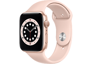 APPLE Watch Series 6 44mm goud aluminium / roze sportband