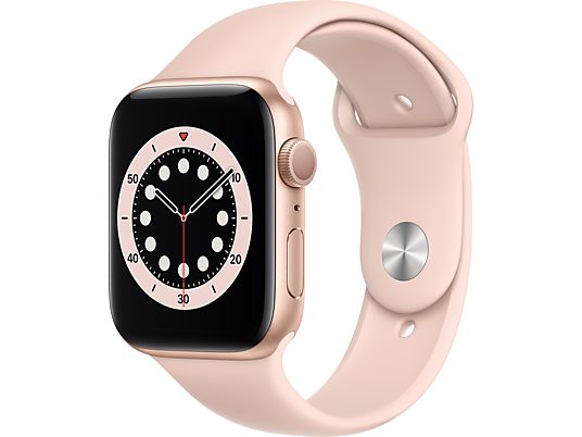 APPLE Watch Series 6 44mm goud aluminium / roze sportband