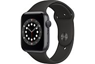 APPLE Watch Series 6 44mm spacegrijs aluminium / zwarte sportband