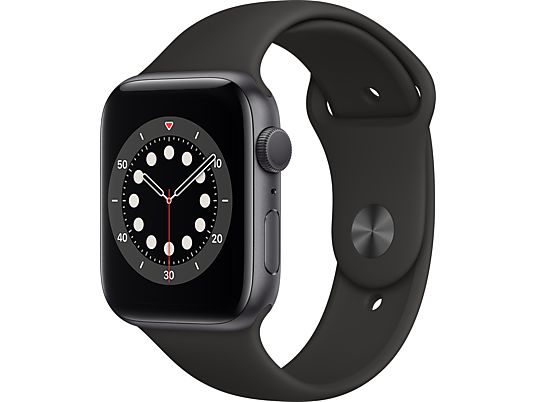 APPLE Watch Series 6 44mm spacegrijs aluminium / zwarte sportband