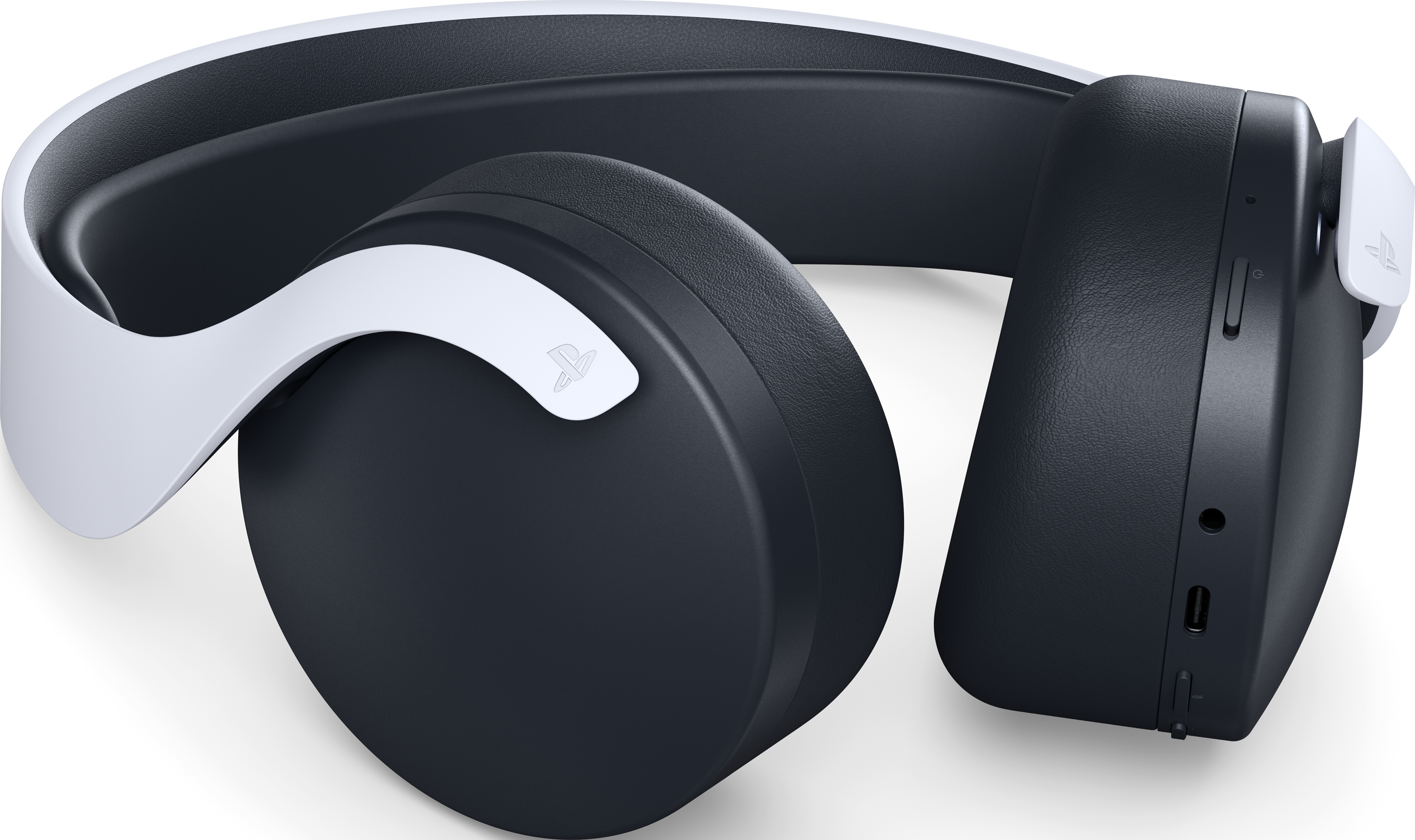 Casque noir avec accents blancs et logo PlayStation.