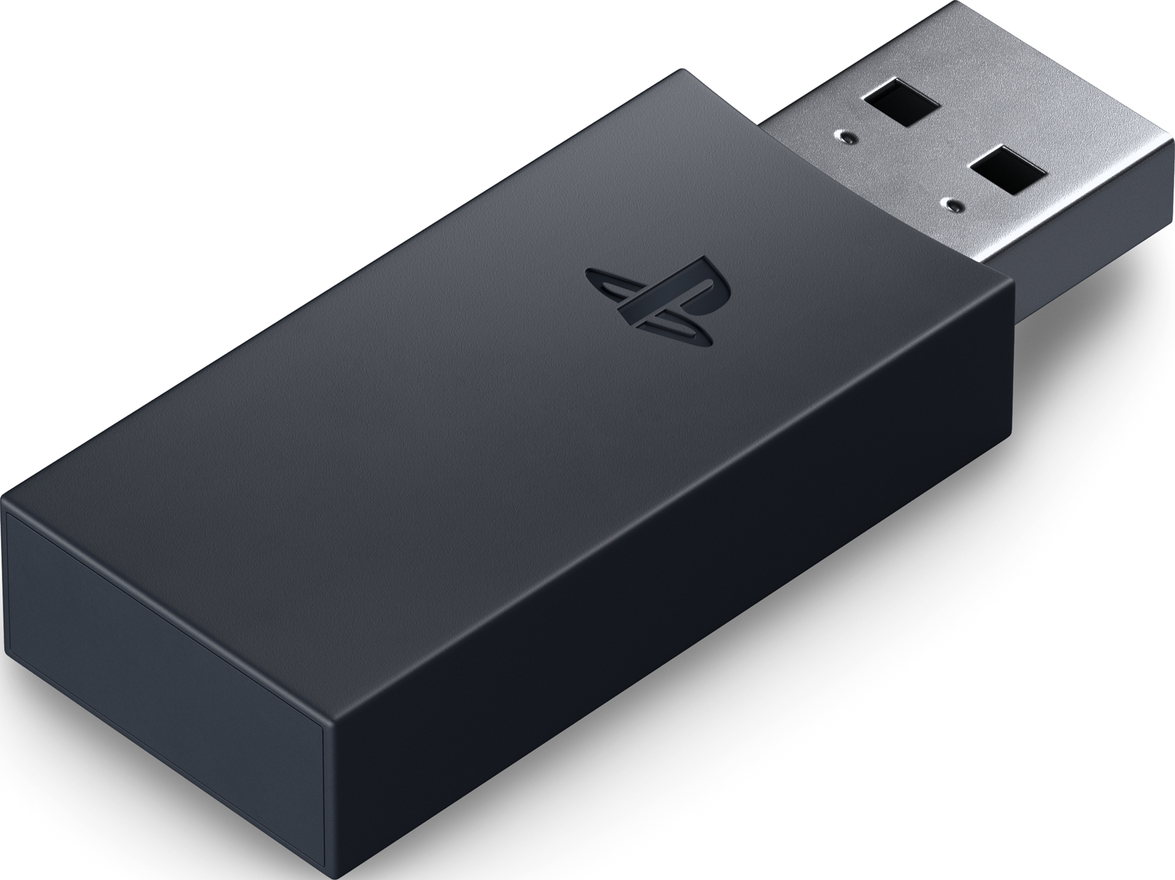 Adaptateur USB sombre avec logo PlayStation et connecteur argenté.