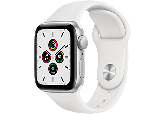 APPLE Watch SE (GPS) 40 mm - Montre intelligente (130 - 200 mm, Fluoroélastomère, Argent/Blanc)