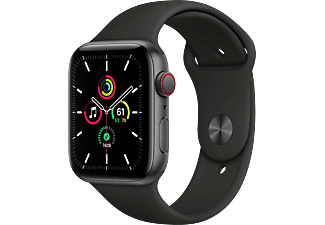 APPLE Watch SE (GPS + Cellular) 44 mm - Smartwatch (140 - 220 mm, Fluoroelastomero, Grigio siderale/Nero)