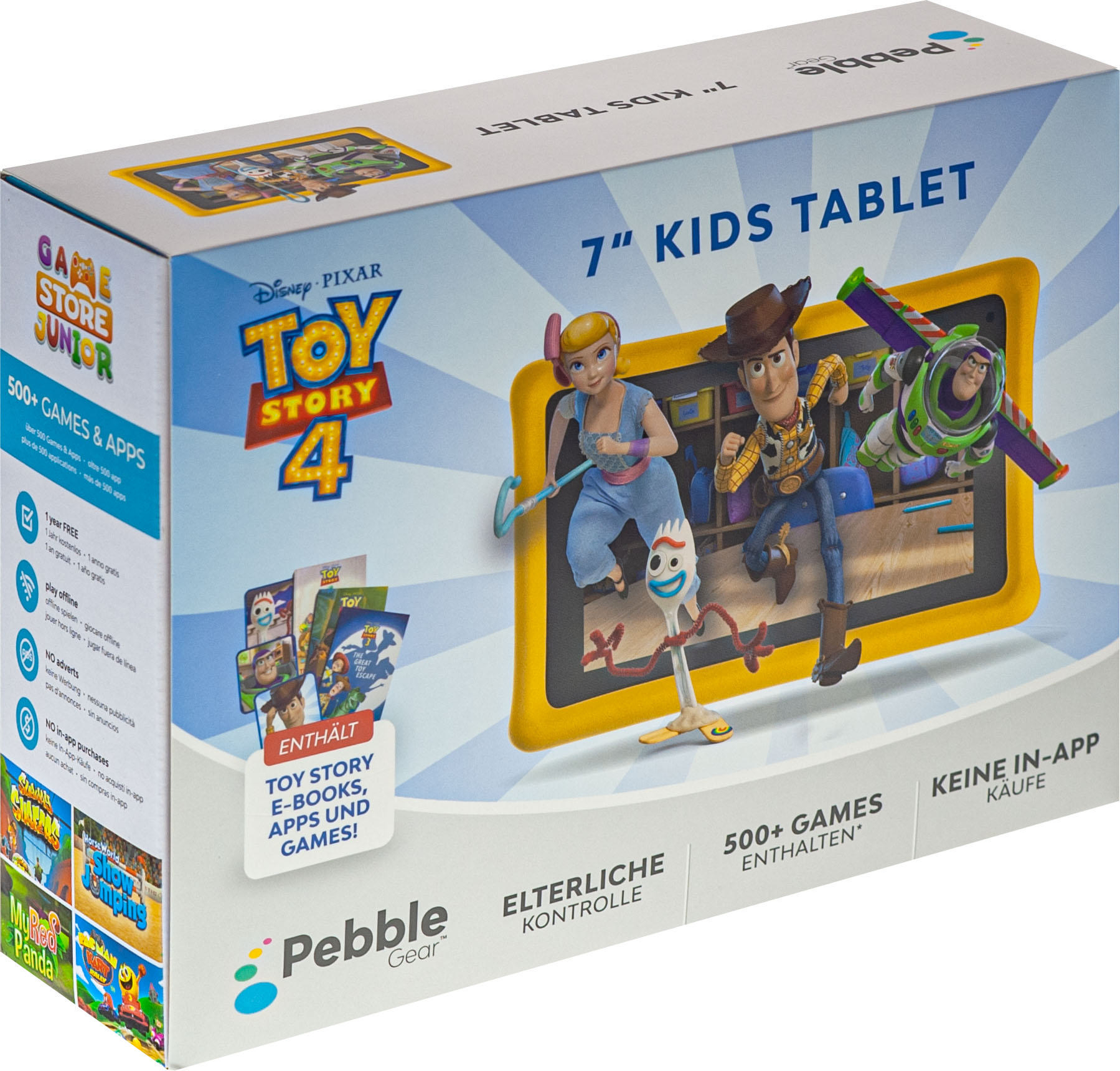 PEBBLE GEAR Toy Story 4 Tablet (German) Kinder-Tablet, Schwarz
