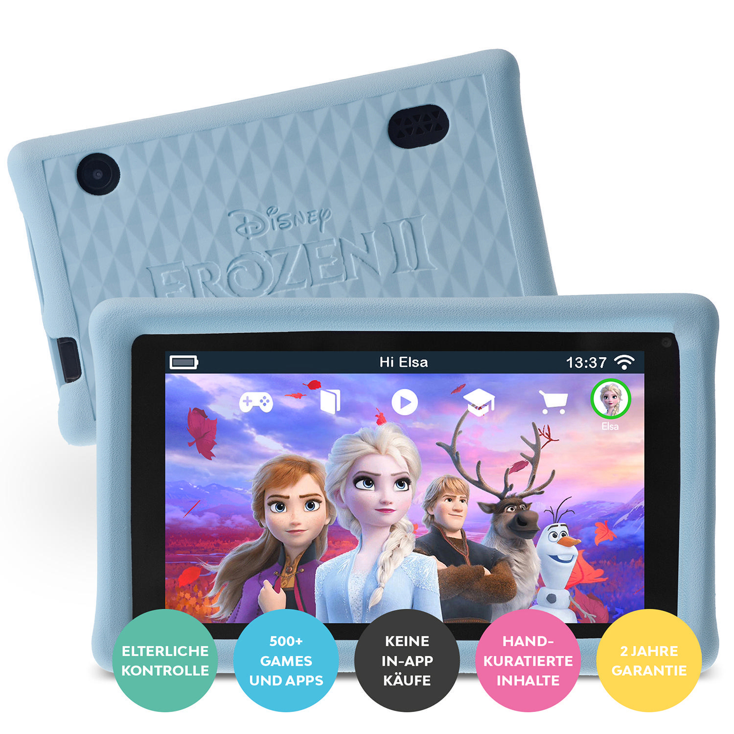 PEBBLE GEAR Frozen II Tablet (German) Kinder-Tablet, Schwarz
