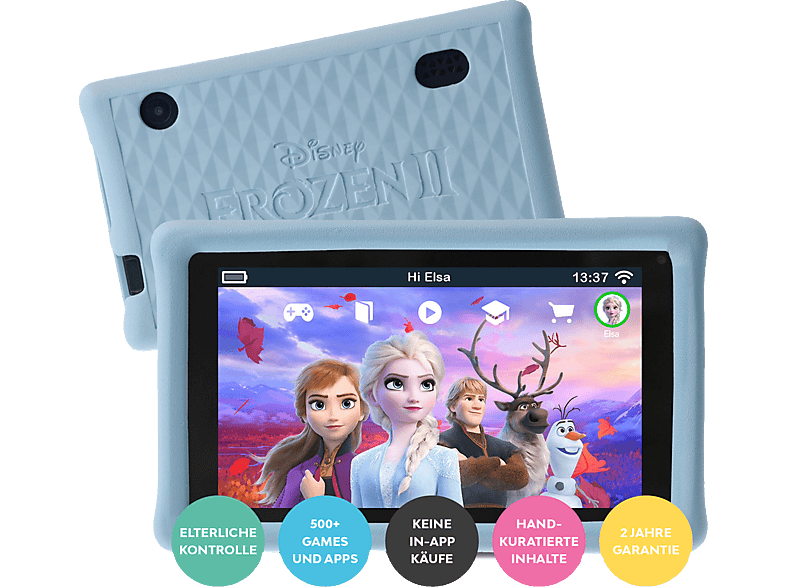 PEBBLE GEAR Frozen II Tablet (German) KinderTablet, Schwarz Kinder