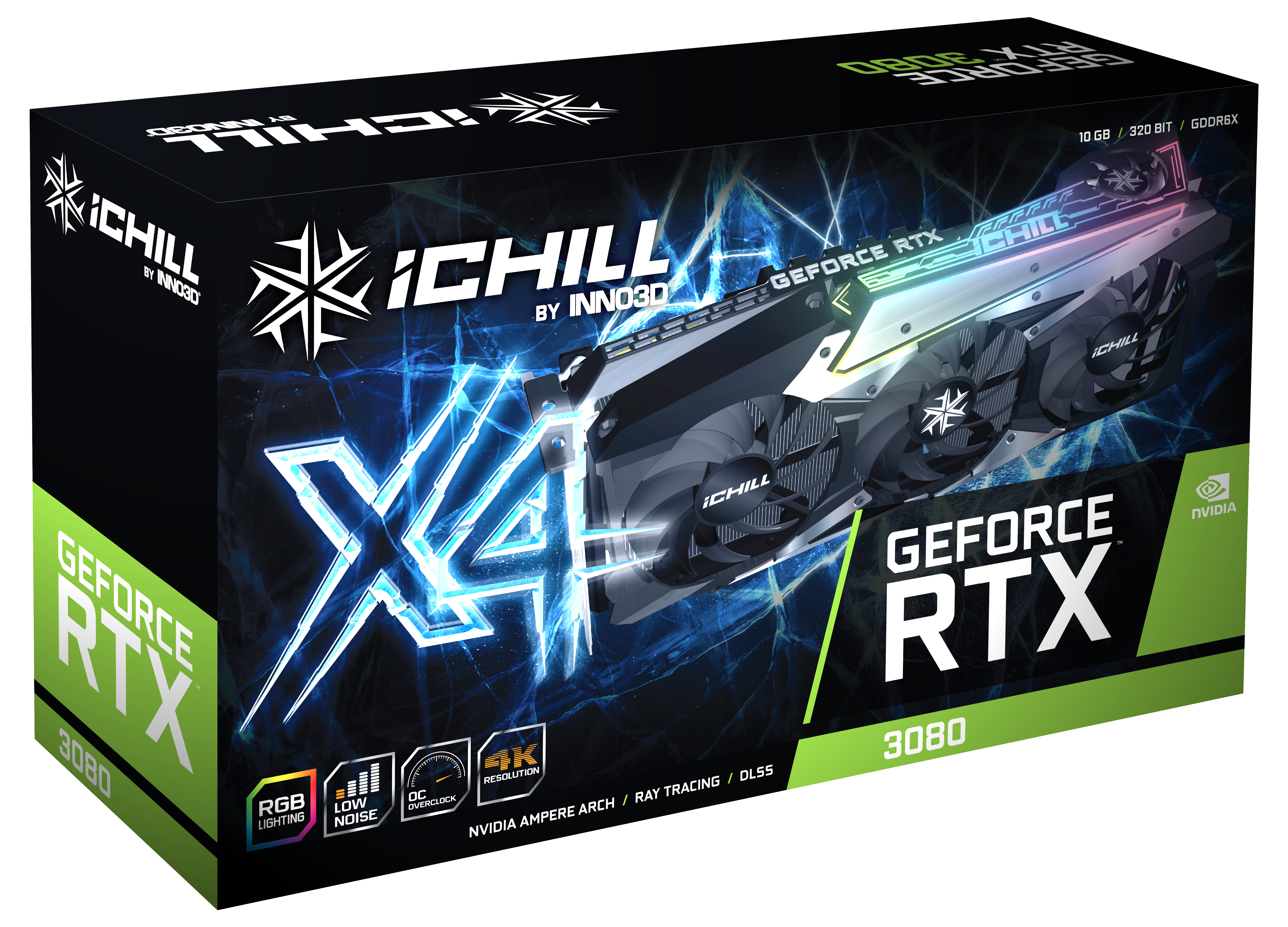 INNO3D GeForce RTX™ 3080 iCHILL X4 10GB (C30804-106XX-1810VA36) (NVIDIA, Grafikkarte)
