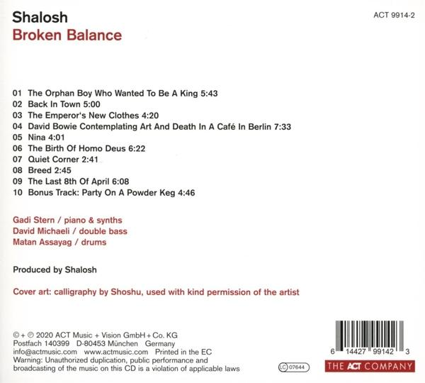 Albumrückseite, Trackliste, schwarzer Hintergrund und Barcode unten.