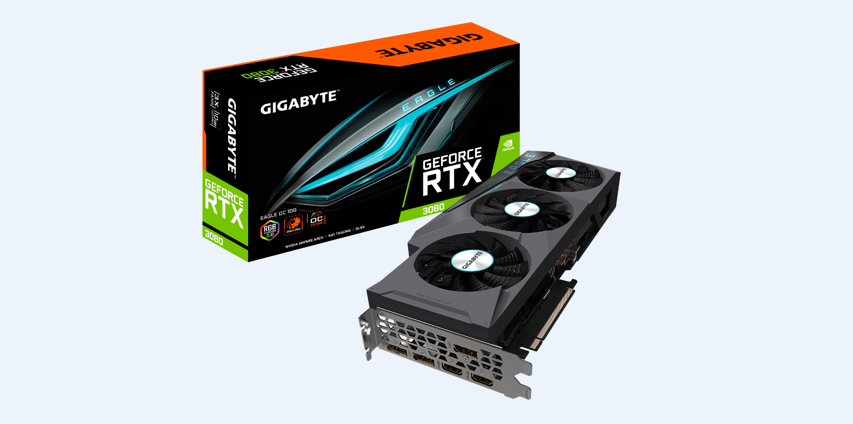 GIGABYTE GeForce RTX™ 3080 Eagle OC 10GB (GV-N3080EAGLE OC-10GD) (NVIDIA, Grafikkarte)
