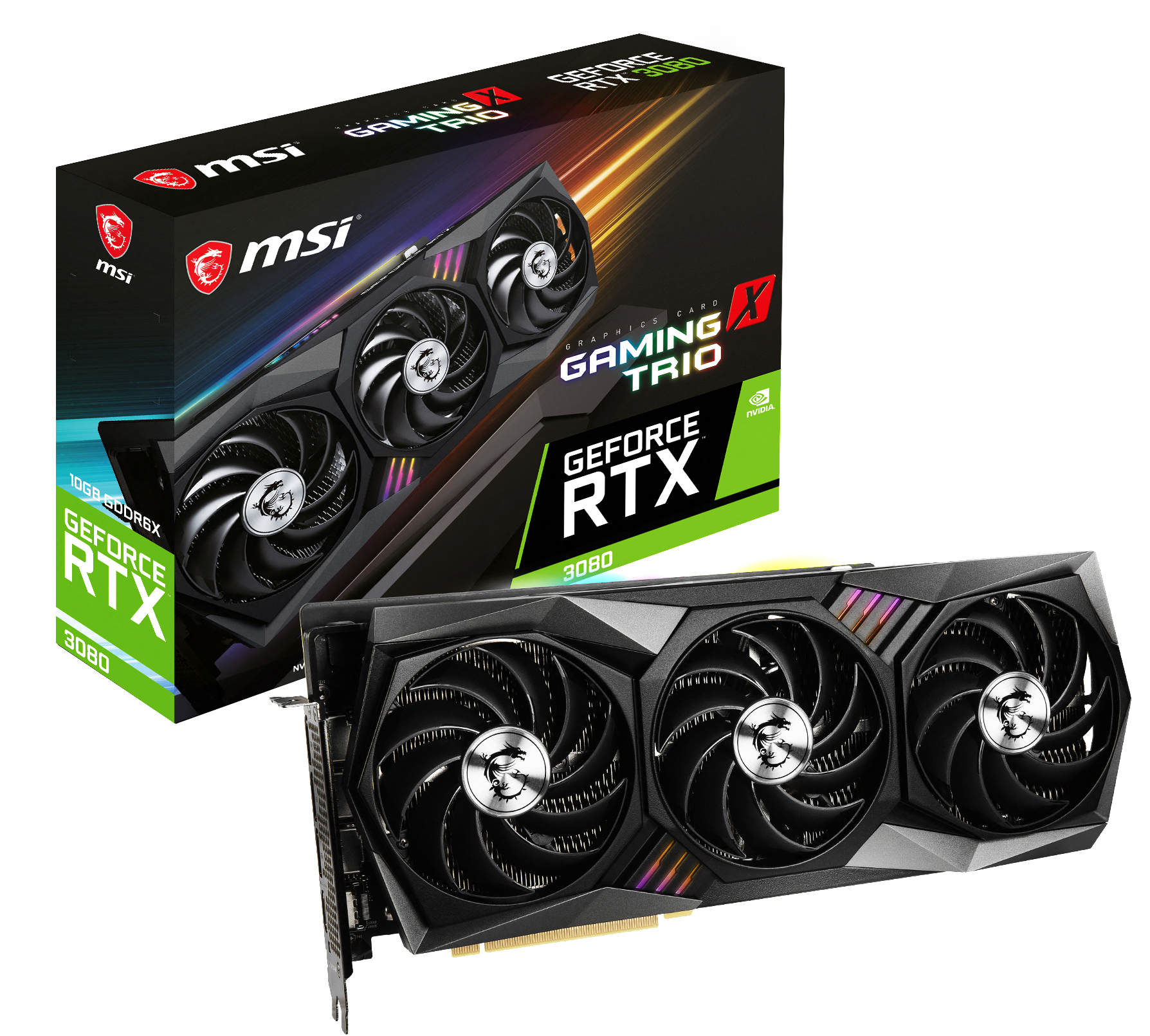 MSI GeForce RTX™ 3080 GAMING (NVIDIA, Grafikkarte) X 10GB TRIO (V389‐005R)