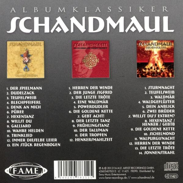 Albumrückseite, Trackliste mit drei Albumcovern und Barcode.