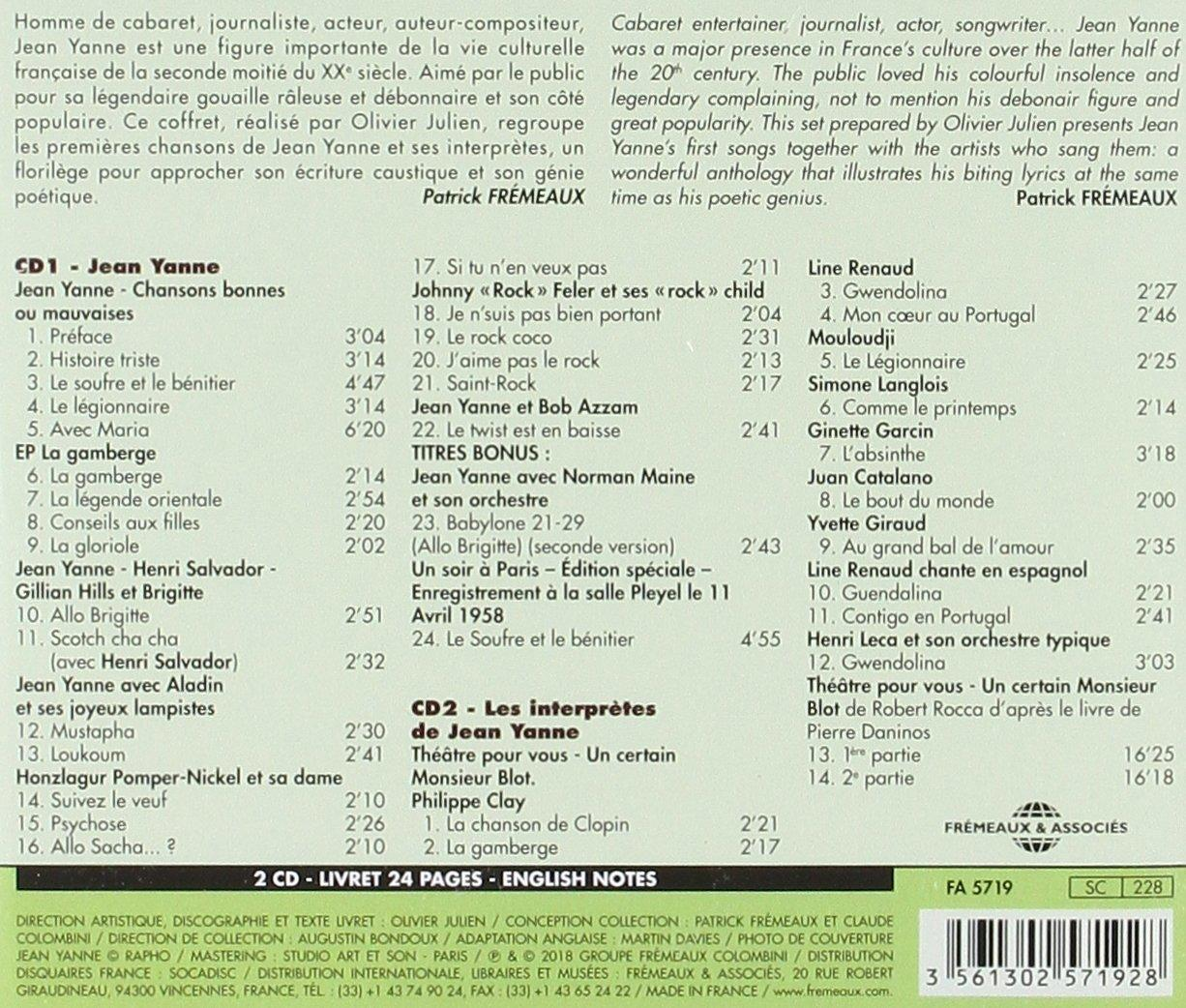 VARIOUS, Jean Yanne - Et Jean Yanne - Ses (CD) Interprètes 1956-1962