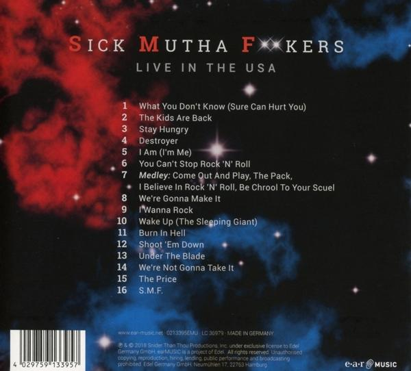 Rückseite eines CD-Covers mit Songtiteln und Infos.