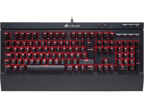 Corsair K68 Cherry mx red teclado gaming cable ip32 negro retroiluminación led rojo resistente al polvo y las salpicadurasqwerty español suave con ch9102020es idioma iluminado qwerty