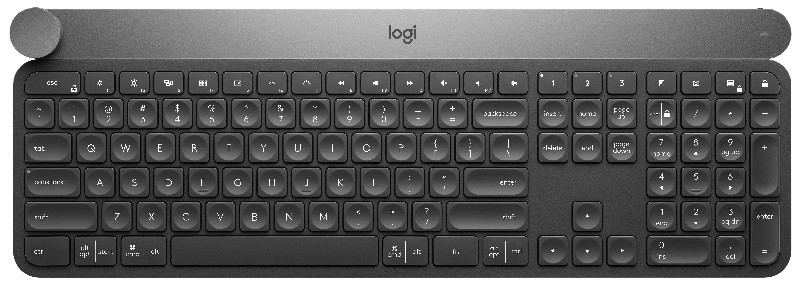 Teclado Logitech Craft bluetooth qwerty español 2.4 ghzbluetooth disco selector creativo multidispositivo retroiluminadas recargable pcmacportátil negro layout rf wireless