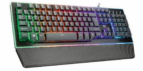 Teclado gaming - Trust GXT 860 THURA, USB, Español, Negro